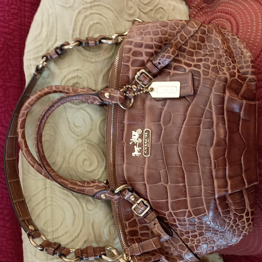 COACH Ashley Cognac Croc